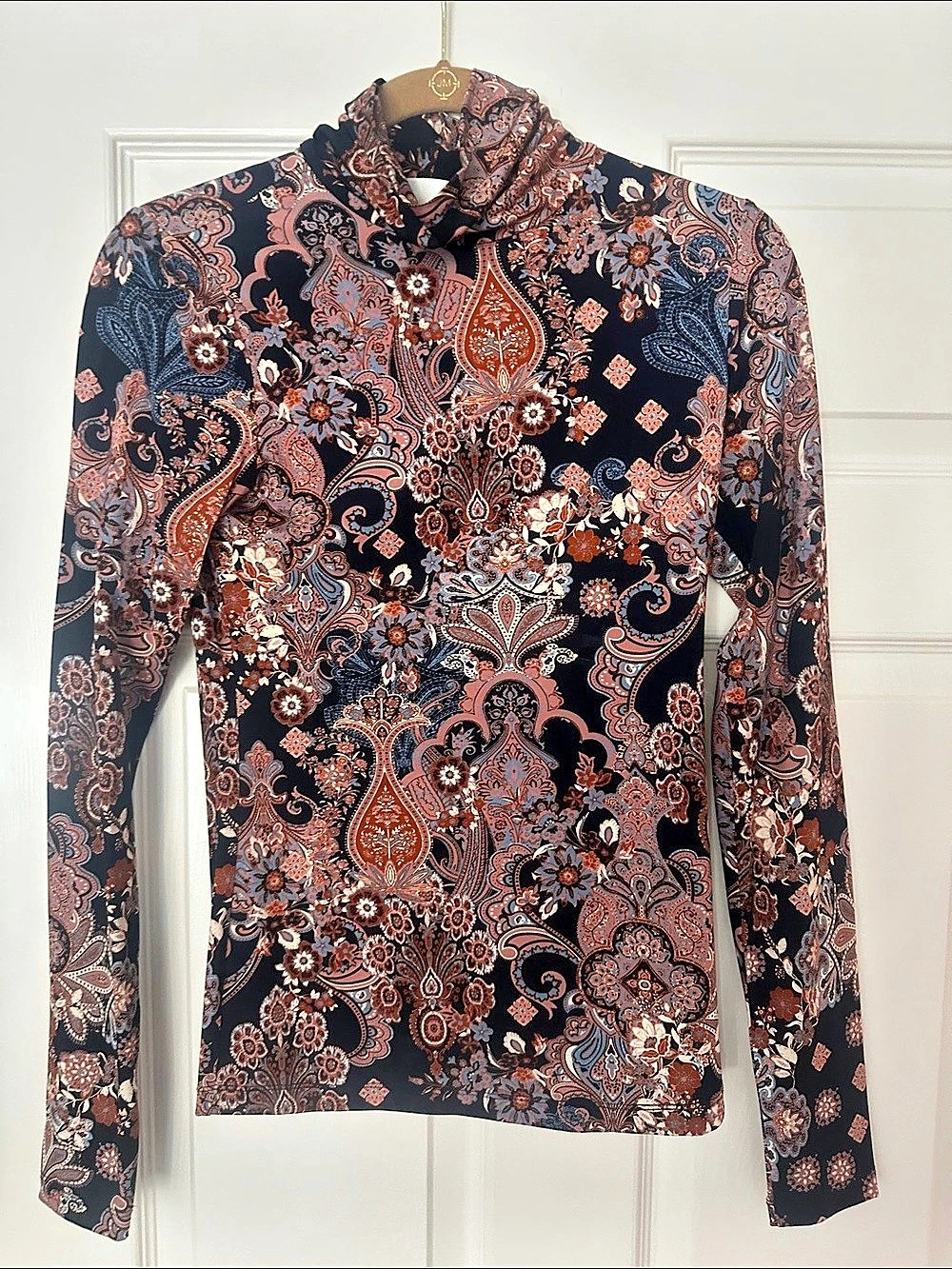 Cara Cara Piper Top Paisley Long Sleeve Blouse XS